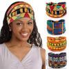 African Tribal Print Wide Headband With Soft Stretchy Fabric For Yoga Workout Running Wear