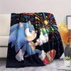 Hedgehog Sonic Print Flannel Blanket, Ultra Soft High Quality All Seasons Warm Throw, Home Decor Cozy Blanket, Perfect Christmas Gift