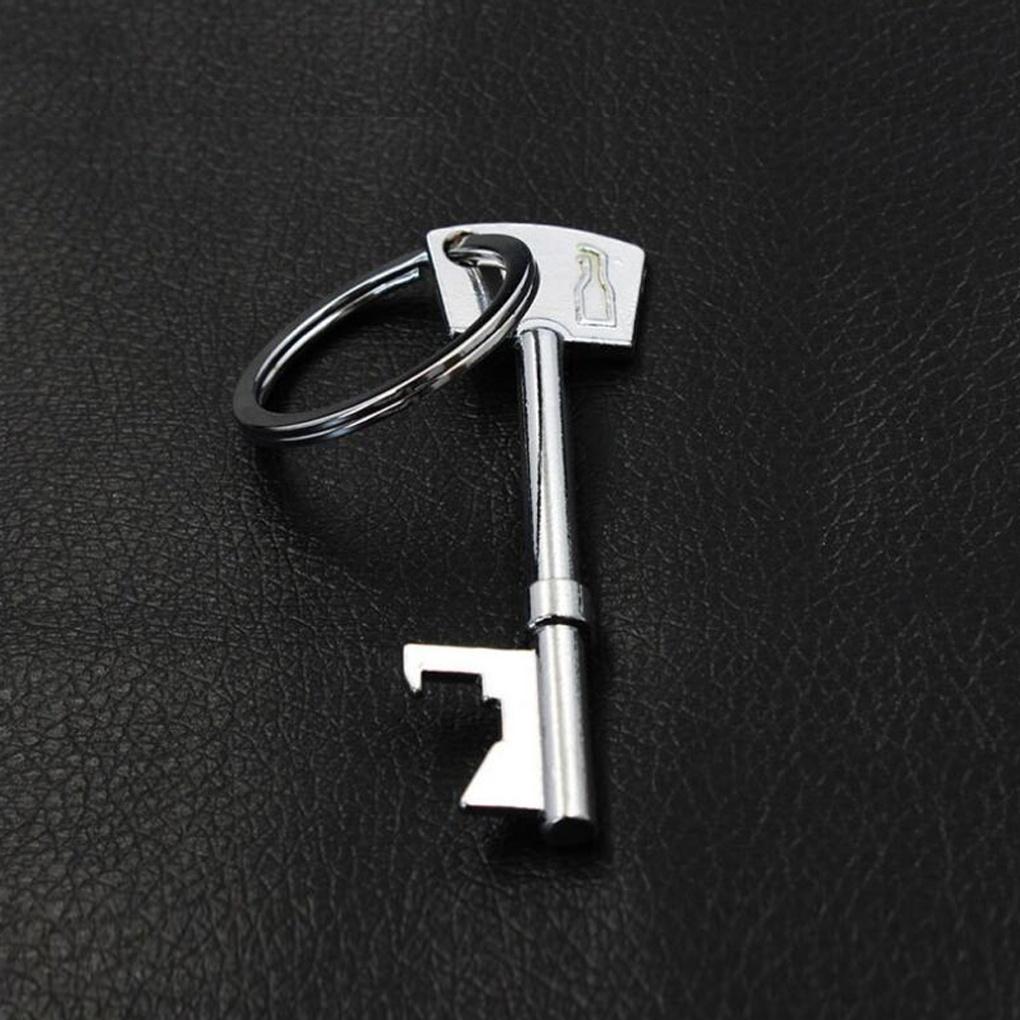 Metal keychain opener function car key holder