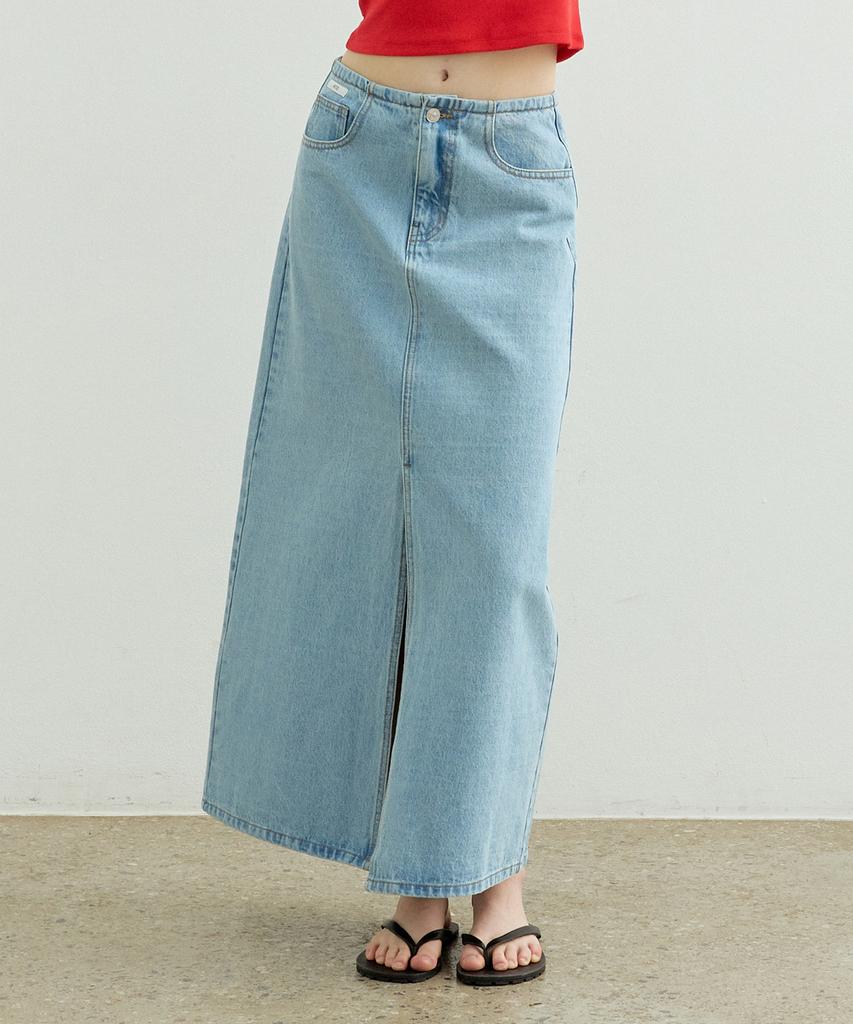 ARTID Slit Denim Long Skirt_Blue