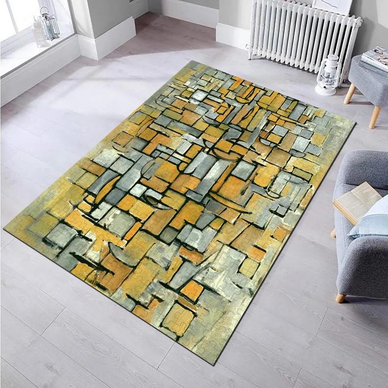 Stone Pattern Carpet Stone Rug Pattern Rug Aesthetic Rug Living Room Rug Modern Rug Washable Rug Area Rug Home Decoration