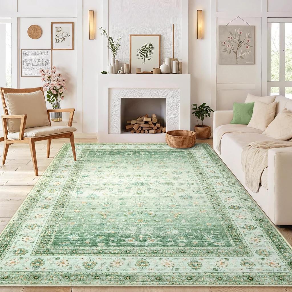 Vintage Pink Flower Decoration Carpet Mat Living Room Bedroom Tea Table Mat Carpet Home Living Room Decoration Traditional