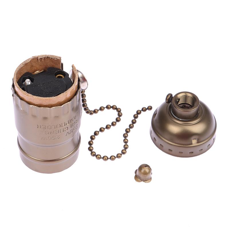 1Pc Vintage E26 E27 Aluminum Lamp Base Screw Light Screw Socket With Switch