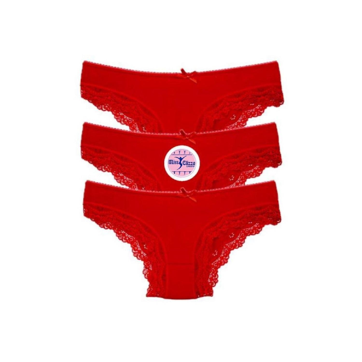 

10023-new Year Lace Bikini Red 3 Pieces M чистий