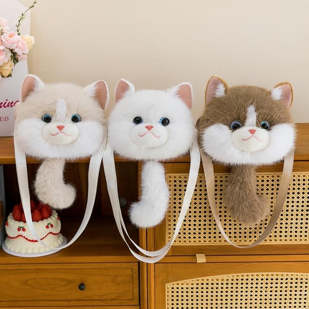 Soft Plush Animal Plush Shoulder Bag Cute Cat Stuffed Animals Bag New School Bags  Daypack
