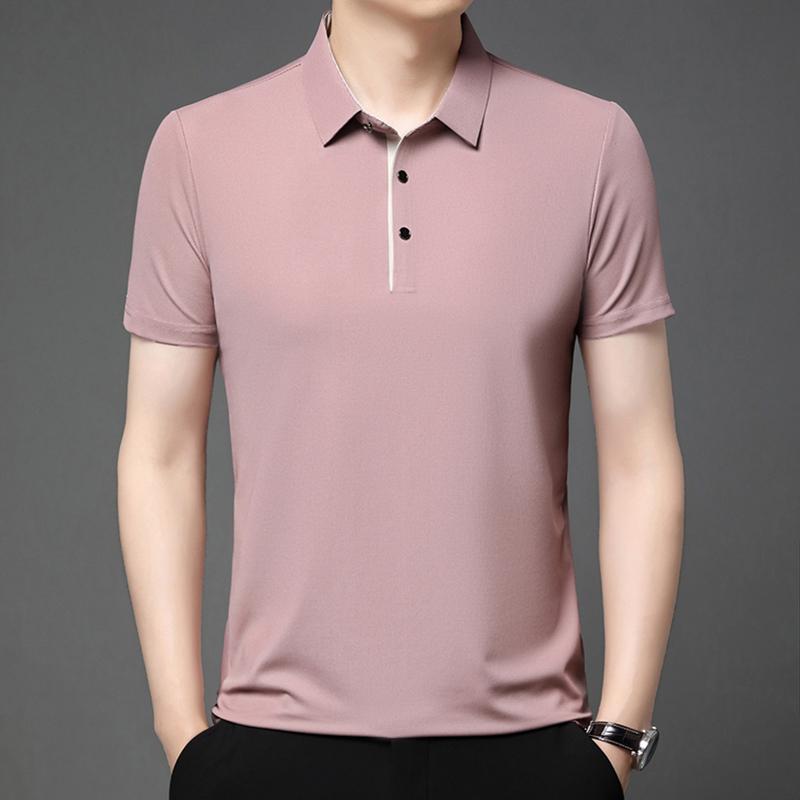 Luxury Custom Summer New Fashion Men's Shortsleeved Business Comfortable Breathable Polo Shirt Best-selling Solid Color T-shirt