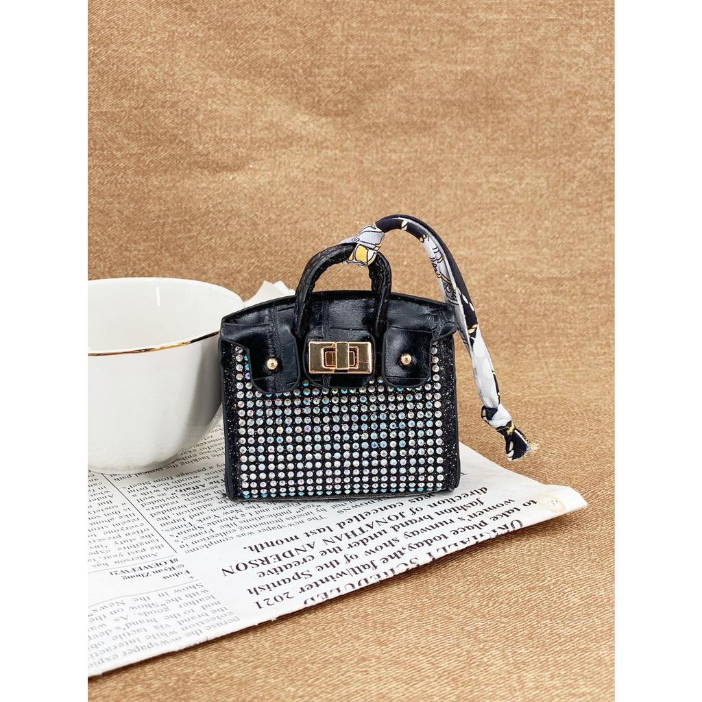 Internet-Berühmtheit neuer Aufkleber Diamant glänzend Haus Mini kleine Tasche Anhänger Kopfhörer Tasche Multifunktionale Münztasche Kreativ