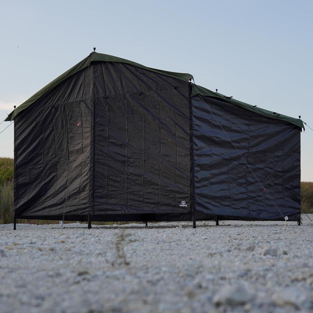 GOGlamping HENKAKU Tarp Zelt TC DIY Wandoptionen [Netz/TPU/Oxford] [Vorne/Seite] DIY Quadratisches Tarp TC Tarp für Solo-Camping, Kompakt und für den Außenbereich