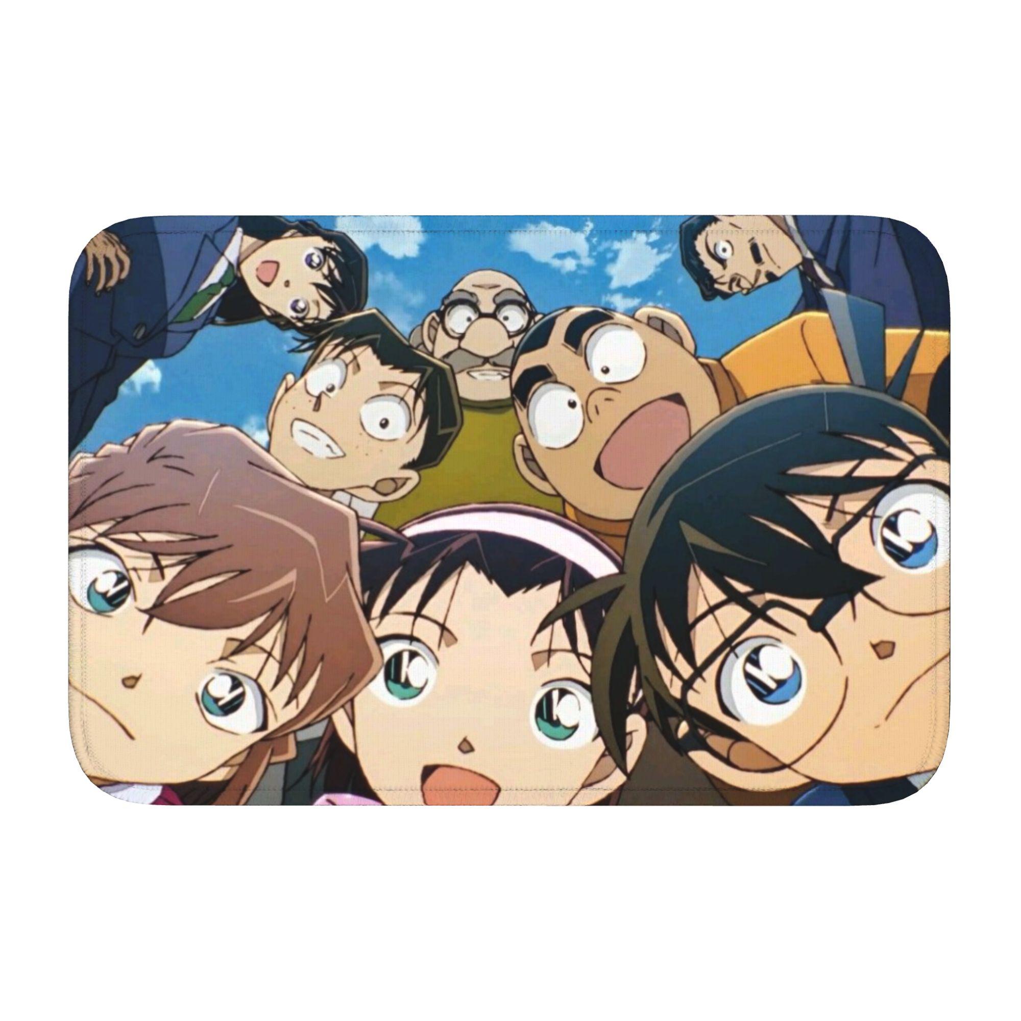 

Custom Funny Detectived Anime Conan Doormat Non-Slip Entrance Welcome Kitchen Bath Floor Door Mat Toilet Living Room Carpet Rug 60cm x 90cm