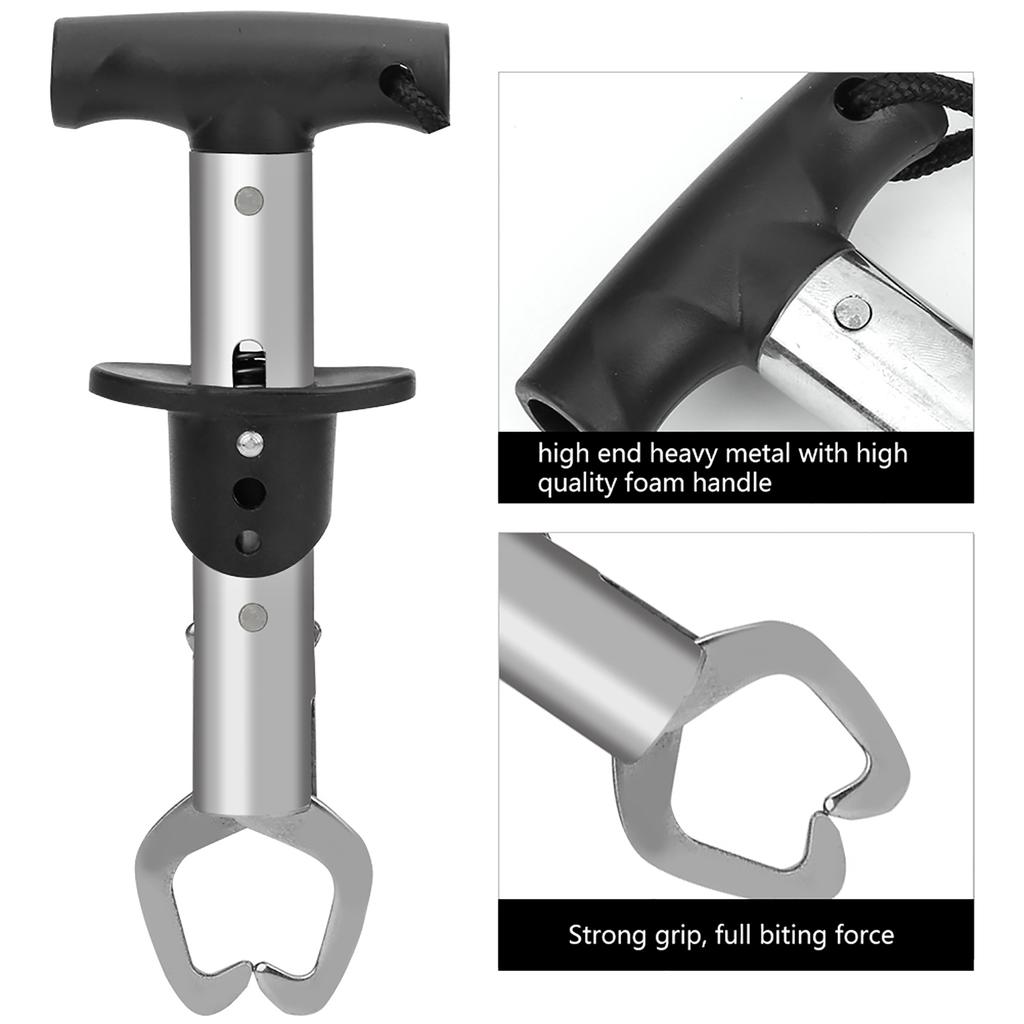 Stainless Steel Fishing Clamp Fish Grip Control Tackle Equipment Accessory with Weigh Ruler Anti