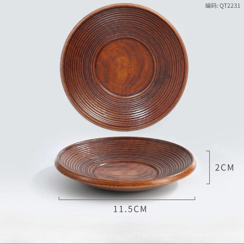 Rundes Massivholzschälchen Kreatives Beilagen-, Dipsaucen- und Gewürzschälchen, Snackschälchen für Trockenfrüchte