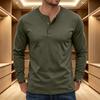 Men's Casual Long Sleeve Neck Slim Top for Gym Workout
