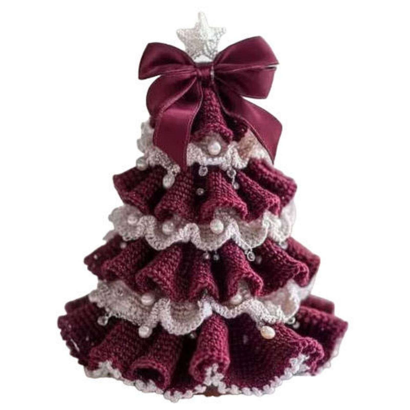 DIY Crochet Christmas Tree Kit W/ Crochet Hooks Needles Christmas Craft Kit Xmas Tree Crochet Kit for Friends and Family