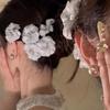 5pcs Silver, Flower, Hairpin, Headband, Side Clip, Side, Marble Head, Headpiece, Hair Clip, New, Japanese, Hair Accessories, Pre