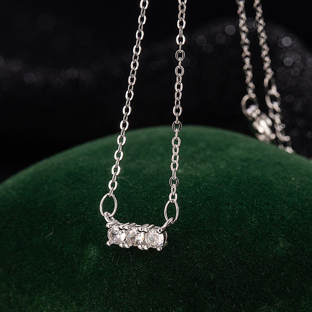925 Sterling Silver Fashion Versatile Zircon Necklace Birthday Anniversary Party Gift Daily Wear