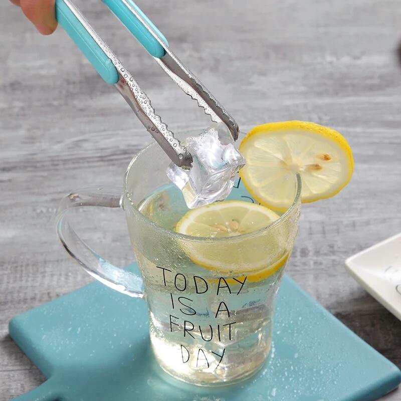 

Stainless Steel Tongs Metal BBQ Tongs Bread Salad Food Serving Tongs 20cm Meat Barbecue Clip Silicone Kitchen Cooking Utensils синий