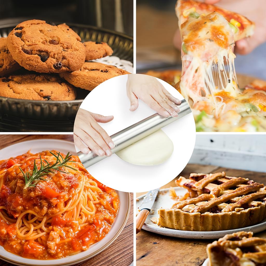 1PC Kitchen Rolling Pin Stainless Steel Non-Stick Cake Fondant Pastry Rolling Pin for Kitchen Cake Roller Crafts Baking