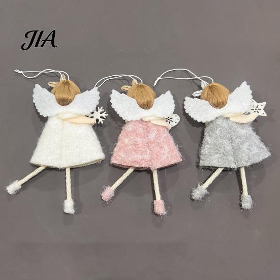 Nordic Style Holiday Decor Christmas Plush Doll Ornament, Xmas Tree Decorative Angel Easy Hanging Ornament Pendant for Tree, Winter Home Party