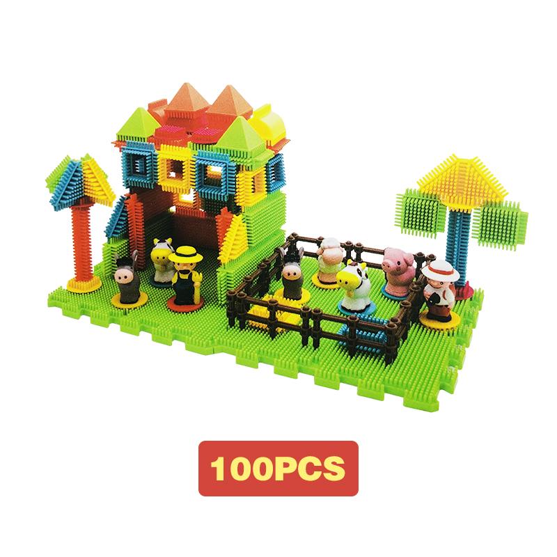 144PCS Building Block Children's Bristle Shape Brick Intellectual Modeling Interactive Parent-Child Assembly Diy Educational Toy