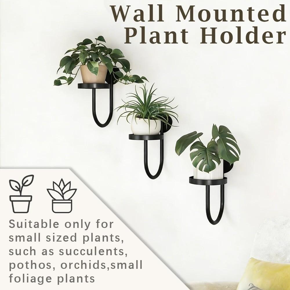 Space Saving Hanging Plant Stand Sturdy Iron Planter Rack Wall Mounted Plant Holder Office Decor