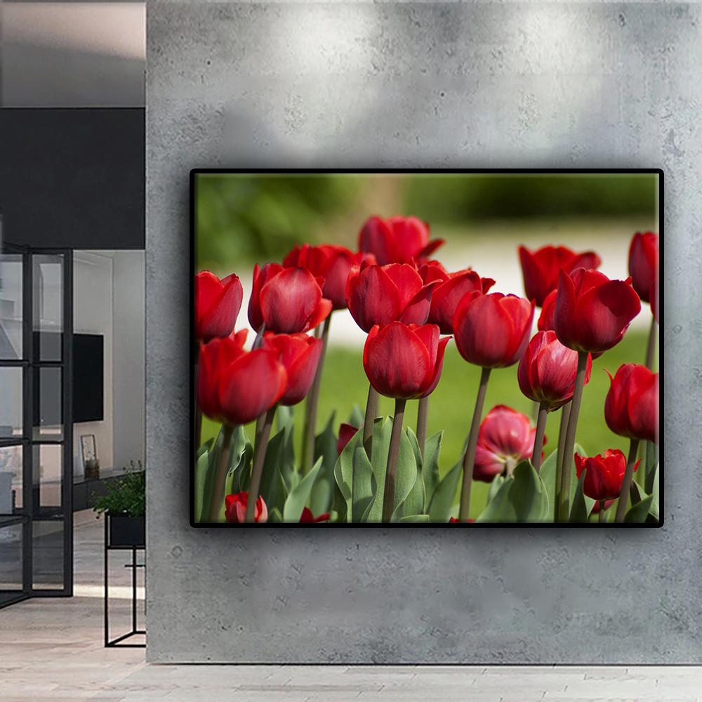 Kreuzstich-Set zum Selbermachen, Diamant-Stickerei, Blumen, Tulpen, Diamant-Gemälde, Heimdekoration