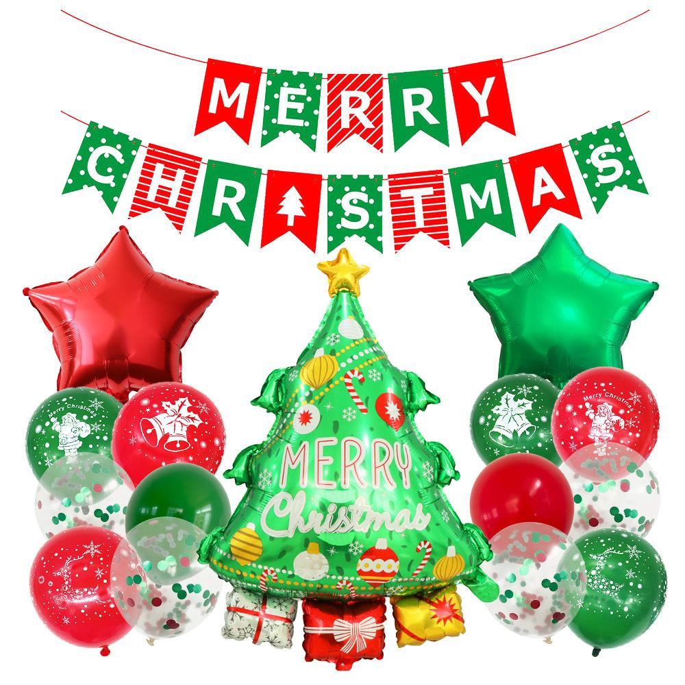 Christmas Decoration Aluminum Film Balloon New Year'S Day Party Scene Arrangement Santa Claus Christmas Tree Balloon