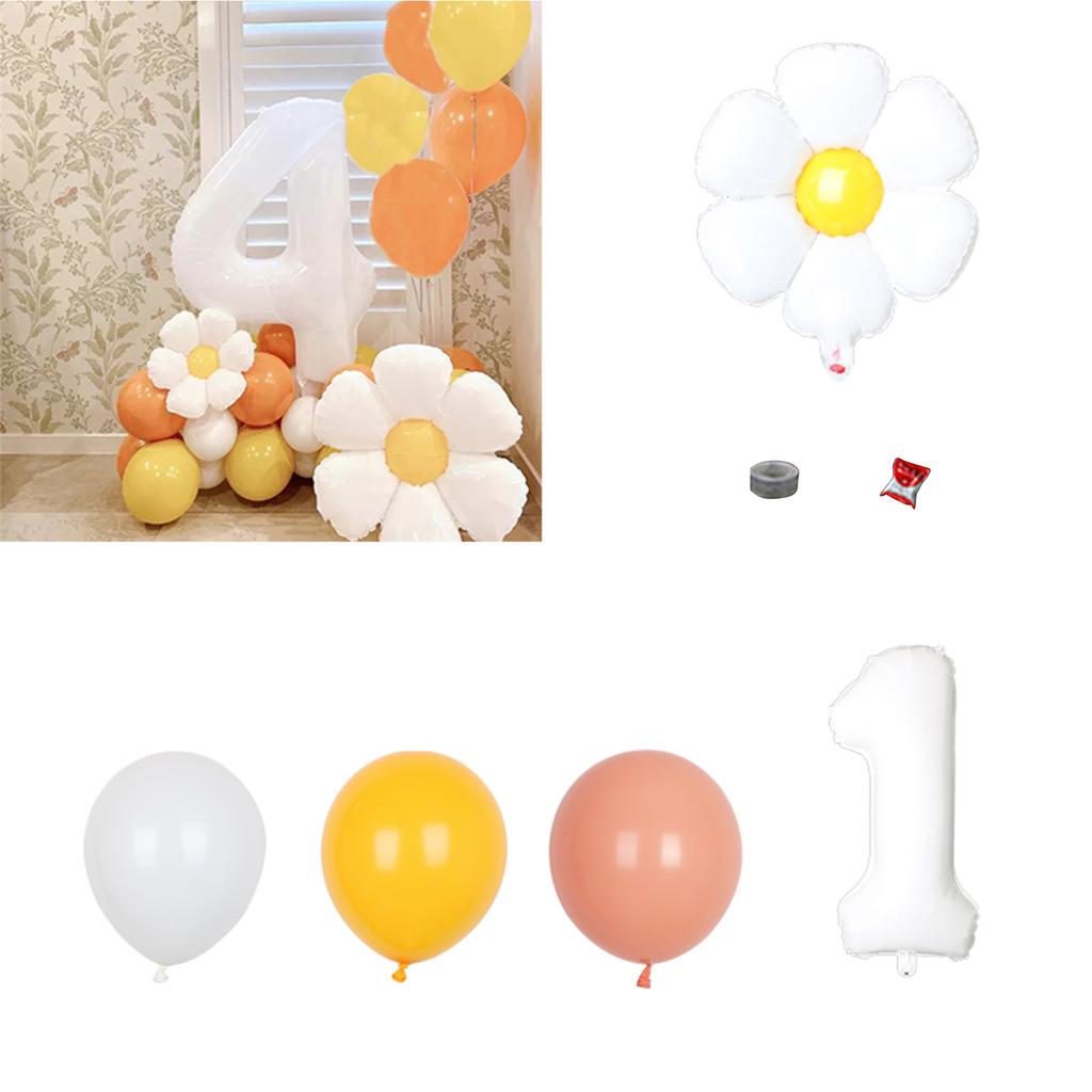 Gänseblümchen Luftballon Set Aluminiumfolie Wiederverwendbar Party Dekoration Luftballons für Babyparty Hochzeit Geburtstag
