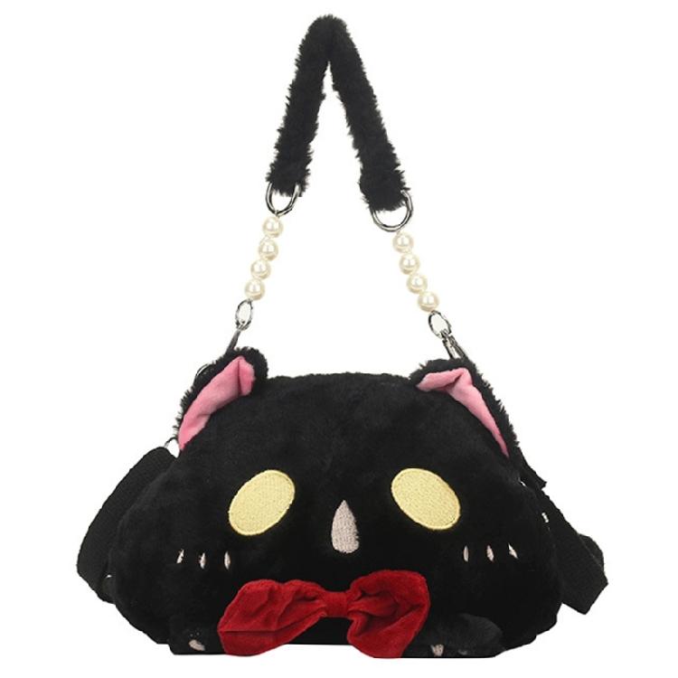 Женские плюшевые сумки-мессенджеры для кукол сумки через плечо с мультяшным котом для девочек сумки на плечо JK чёрный 950₽