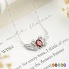 Elegant S925 Sterling Silver Swan Pendant Necklace, Inlaid Natural Amethyst/Citrine/Topaz Crystal, Fashion Jewelry Gift for Women