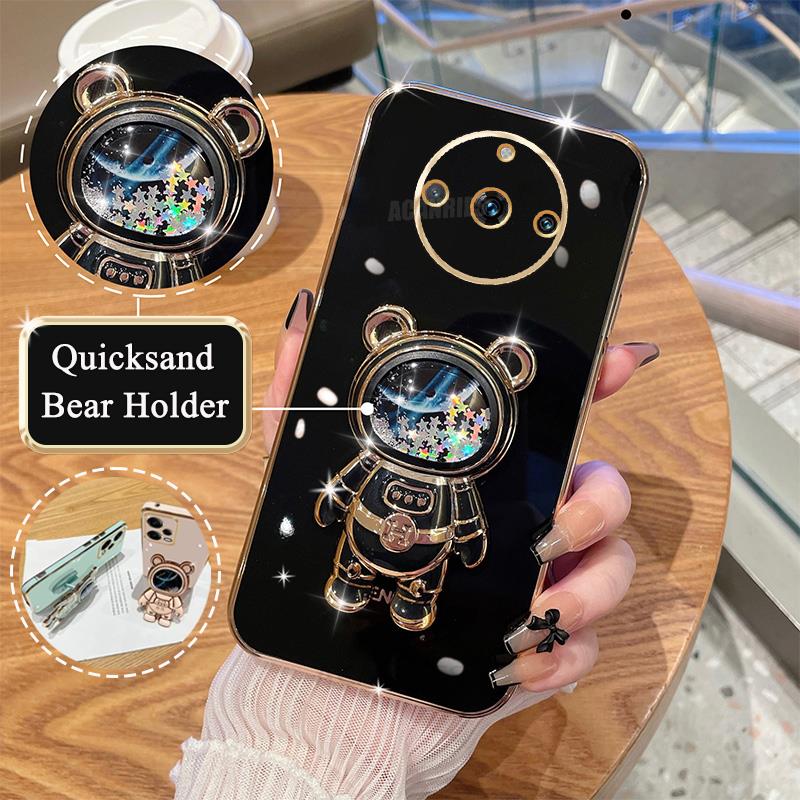 

Realme11 Блестящий чехол с держателем зыбучих песков для Oppo Realme 11 10 9 Pro Plus 8 8i 9i 4g 5g 11pro Neo 2 3, силиконовый чехол-подставка realme 11 4g