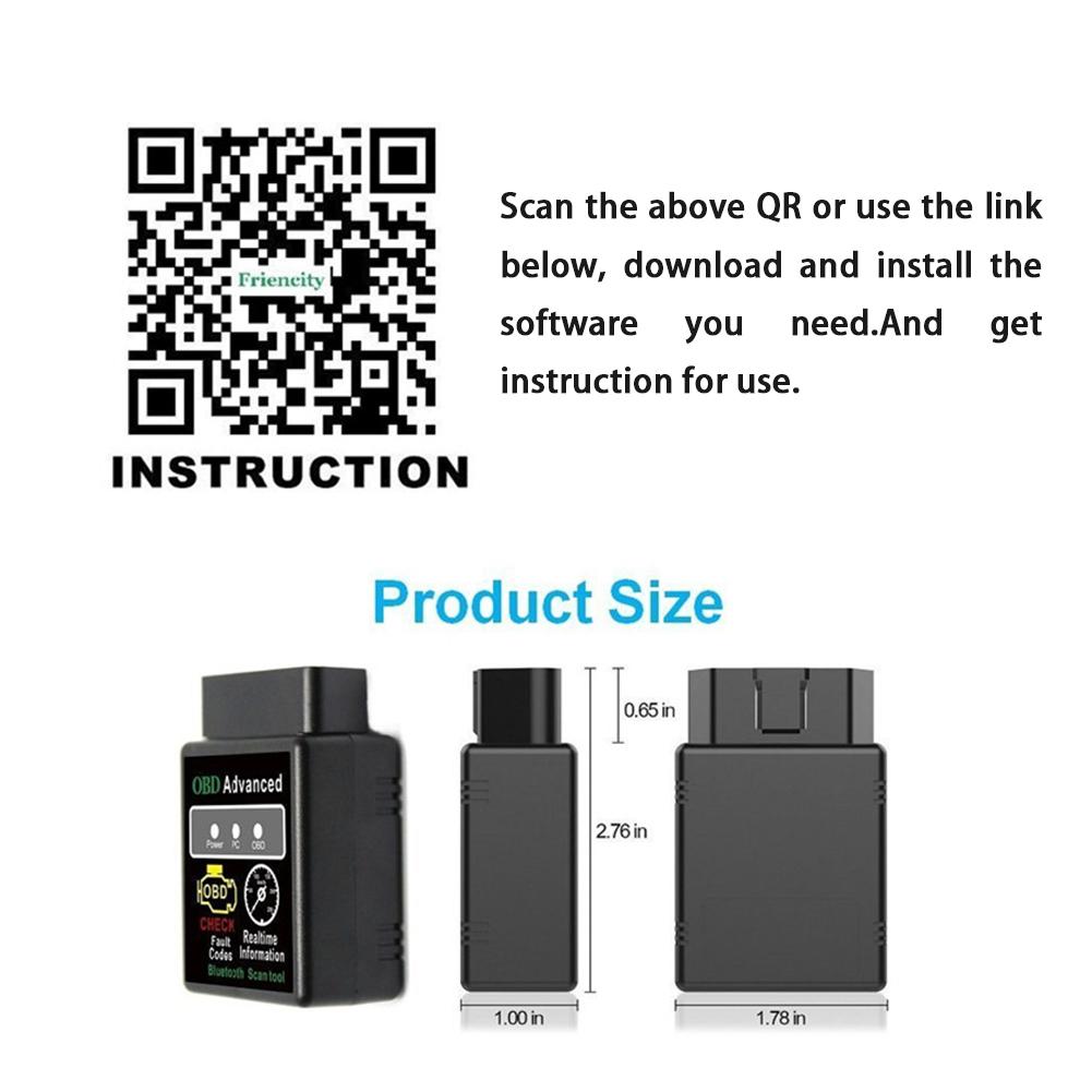 V02H21 Bluetooth OBD2 Bil diagnostisk skanner Automatisk detekteringsskanner