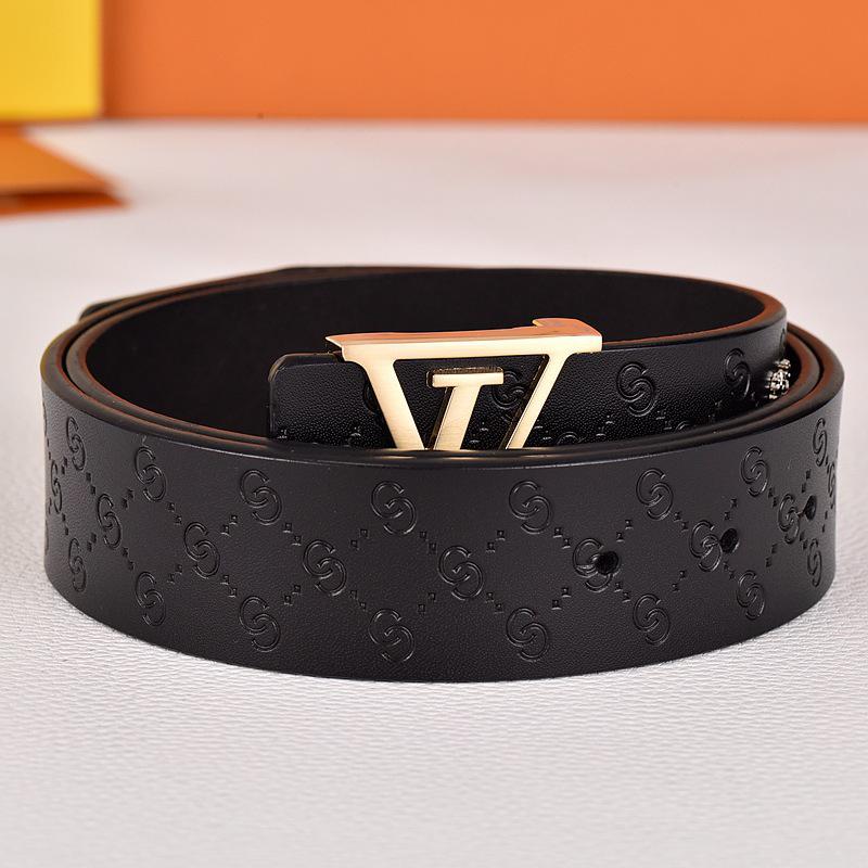 Herren Jugend Gürtel aus echtem Leder mit Karomuster und glatter Schnalle - Stilvoller Rindsleder Hüftgürtel für trendige Looks