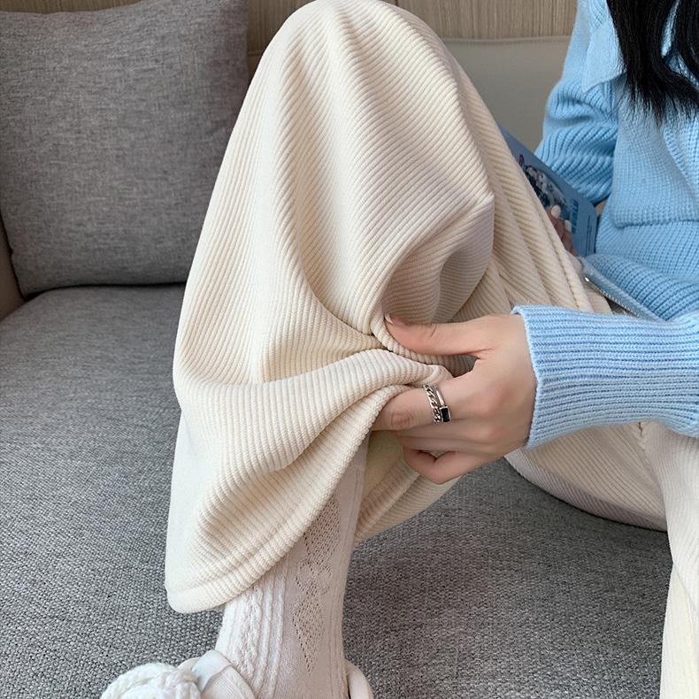Butterfly Logo, High Waist, Loose and Flowing Figure, Casual and Loose Straight Tube, Slimming and Wide Leg Pants for Women