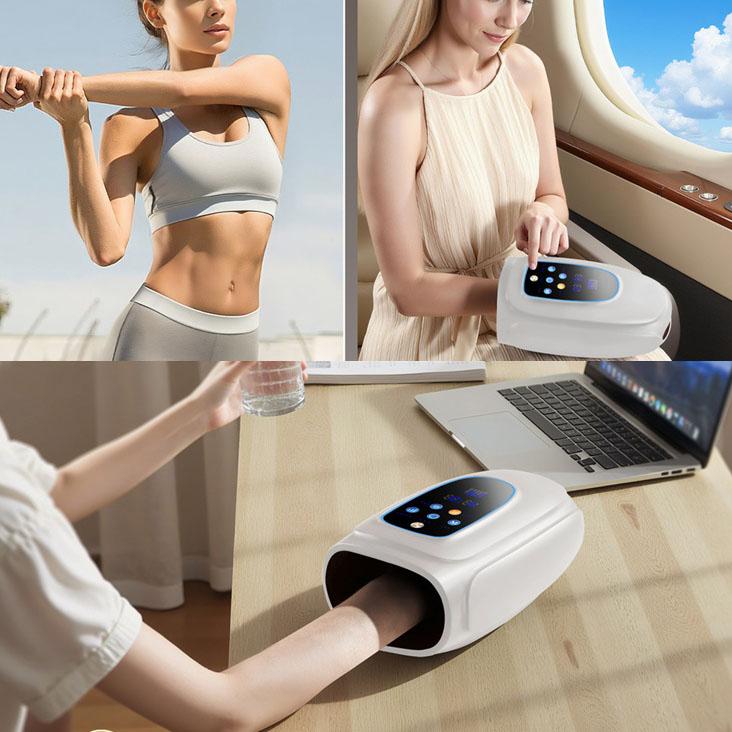 Masażer ręczny ładowany przez USB Masażer punktów akupunkturowych meridianów Elektryczny podgrzewacz do rąk z poduszkami powietrznymi Łagodzi zmęczenie dłoni