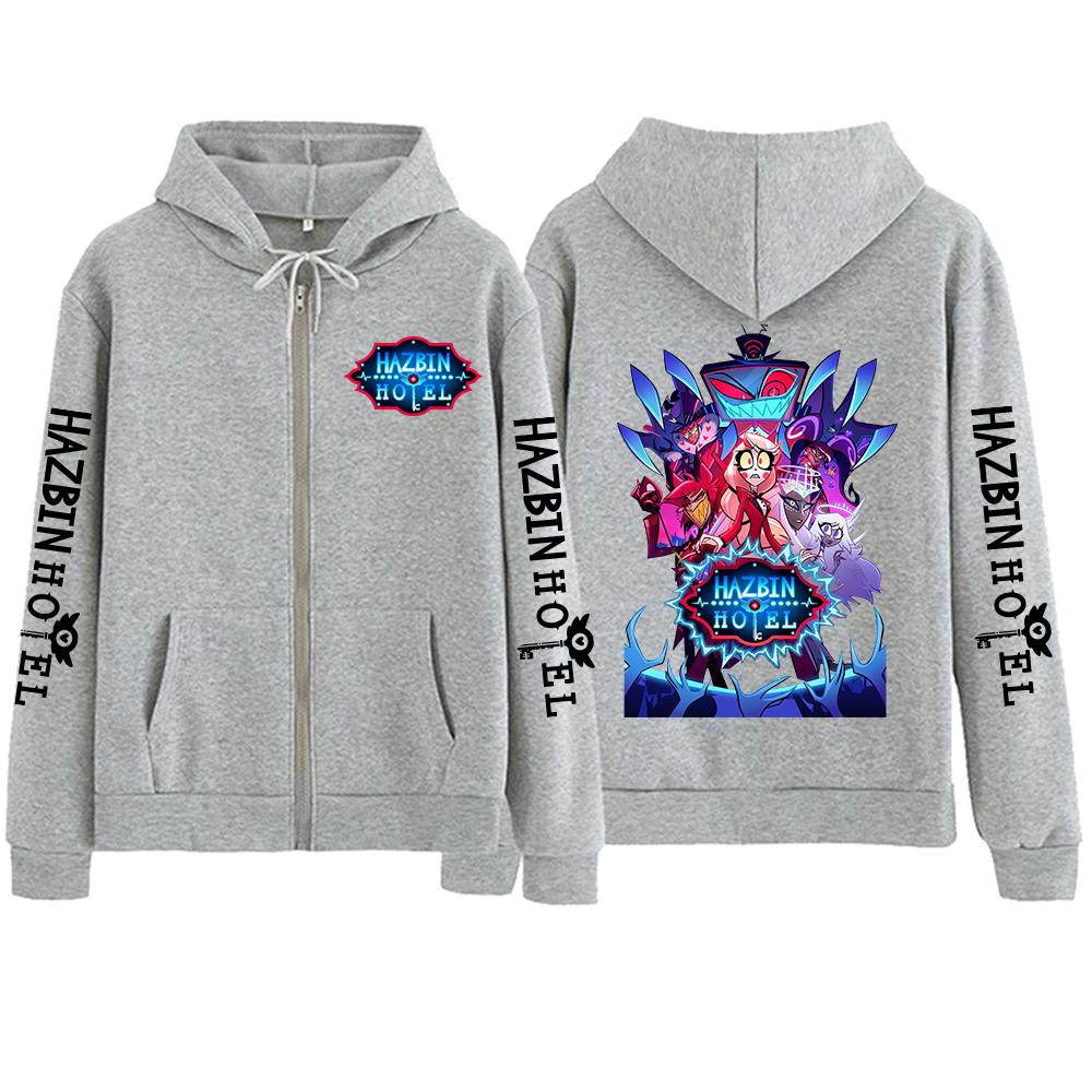 Hazbin Hotel Staffel 2 Reißverschluss-Hoodie Mann Frau Harajuku Langarm Musical TV-Serie Pullover Tops Sweatshirt Geschenk