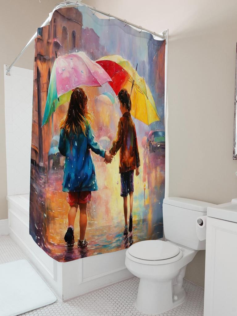 Rainy Day Romance Shower Curtain | Artistic Bathroom Decor