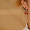 925 Sterling Silver Jewelry Auspicious Clouds Cinnabar Drop Earrings for Women Wedding Party Jewelry for Girls Friend Gift