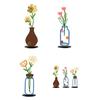 Metal Flower Art with Vase Minimalist 2D Iron Floral Table Ornament for Living Room Bedroom Kitchen Home Office Farmhouse Decor Housewarming Gifts