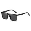 Trendy Men's Rectangular Black Sunglasses - Small Frame, Retro Hong Kong Style Driving Glasses