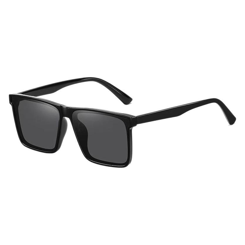Trendy Men's Rectangular Black Sunglasses - Small Frame, Retro Hong Kong Style Driving Glasses
