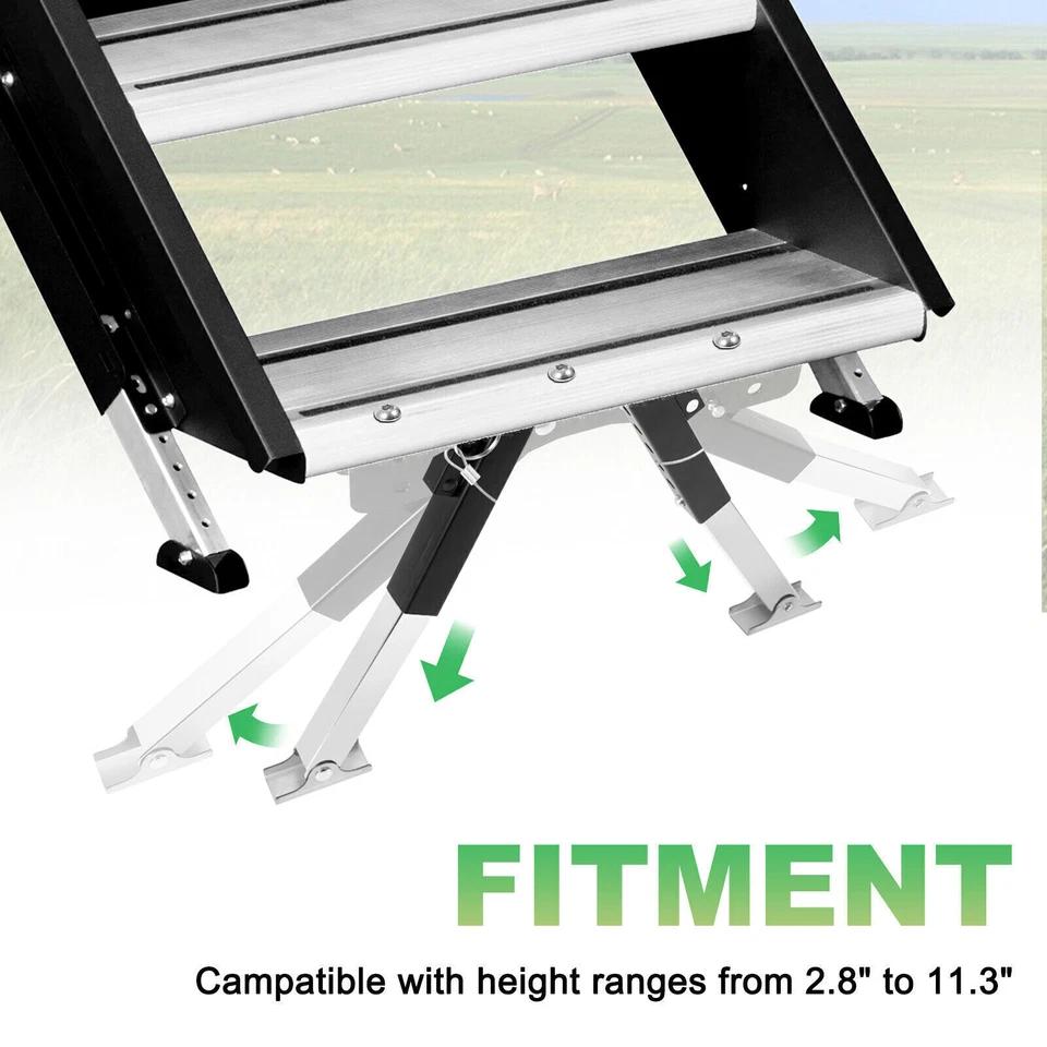1PC RV Step Stabilizer Adjustable Folding Board Bracket Stair Support Stabilizer Kit From 2.8in To 11.3in For Trailers Motorhome