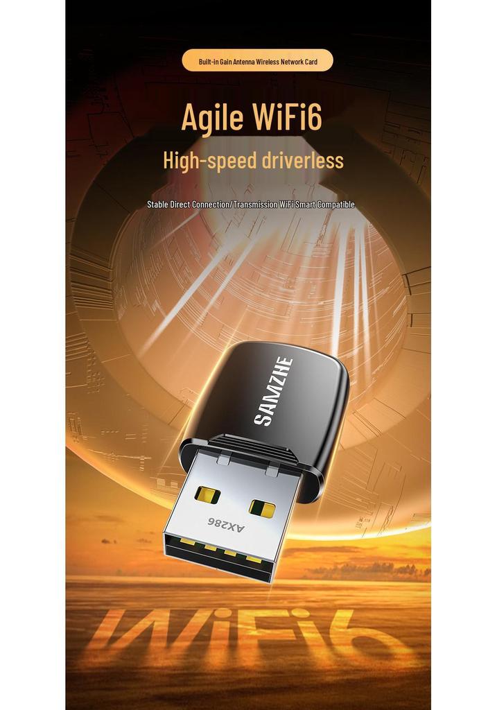 Shan Ze WiFi 6 USB Adapter for Desktop & Laptop - High-Speed Wireless Receiver & Transmitter