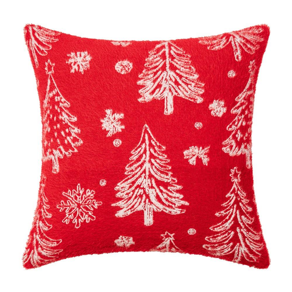 Christmas Tree Christmas Chenille Pillowcase INS Style Cushion Cover Throw Pillowcover  Sofa/Bed