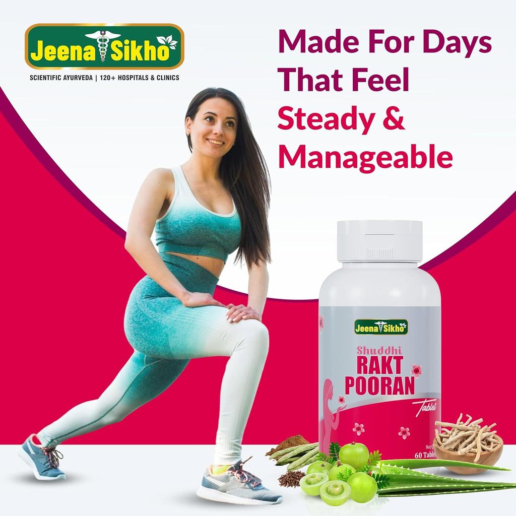 Jeena Sikho Rakt Pooran Tablets Ayurvedic Herbal Iron Support For Women Energy Wellness 60 Tablets Daily Care