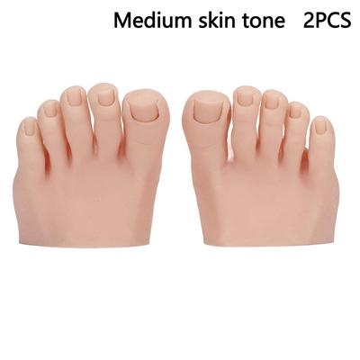 1 Para Manekin Stopy do Ćwiczeń Paznokci z Sztucznymi Palcami do Szkolenia Pedicure, Ekspozycja Paznokci, Silikonowa Stopa do Treningu Paznokci, Sztuczny Model
