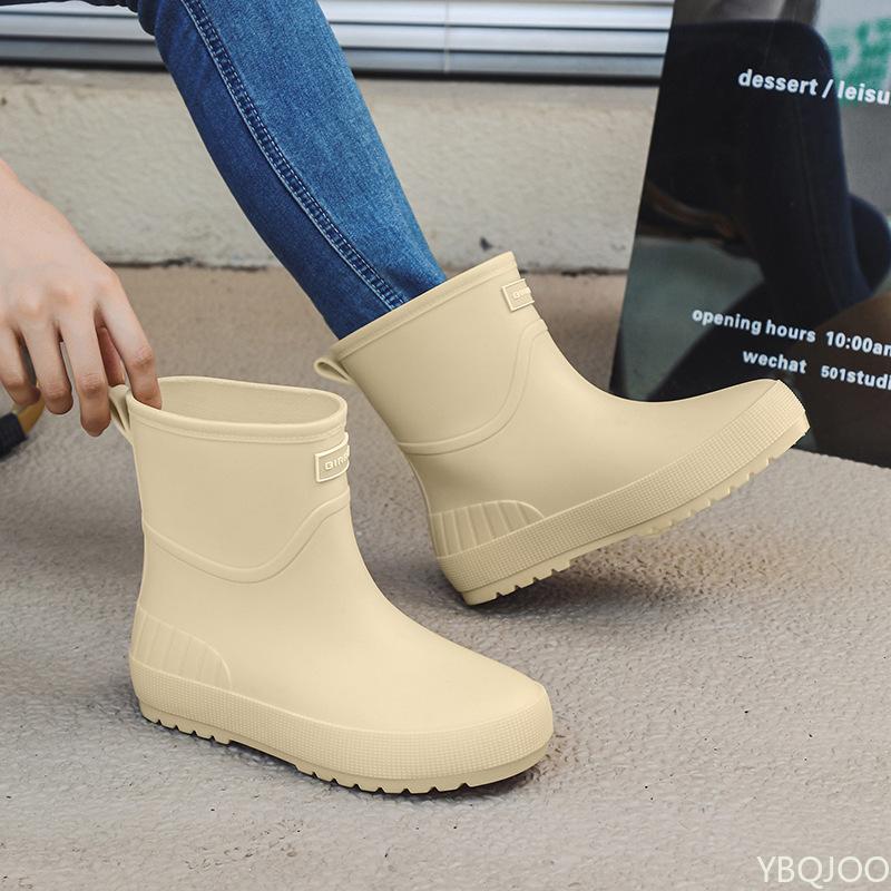 Women's new mid length rain boots Designer Fashion non slip water shoes Waterproof short rain boots Luxury Comfort ladies Shoes