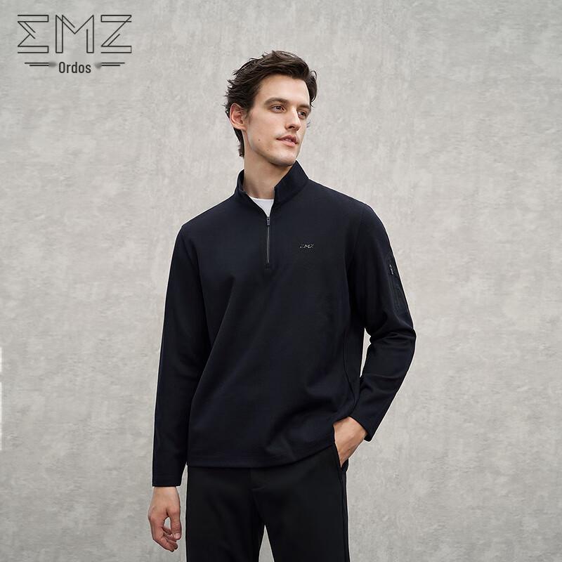 

EMZ Men s Autumn/Winter Mock Neck Solid Sweatshirt M