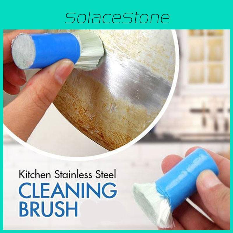 Premium Quality 2pcs Stainless Steel Rust Remover Cleaning Wash Brush Set For Kitchen Use