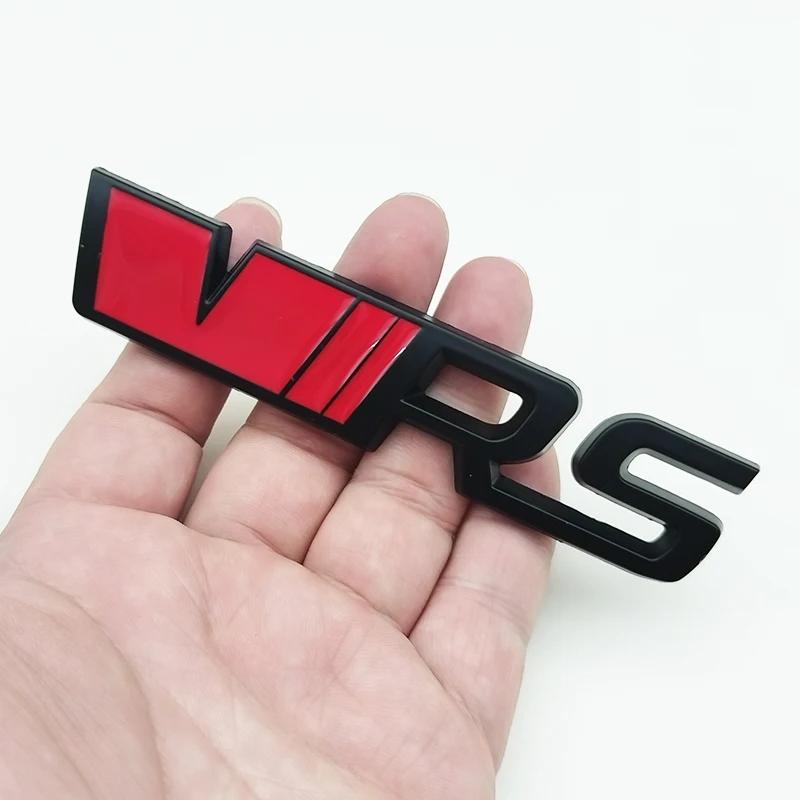 3d Metal RS Logo VRS Car Front Grill Emblem Rear Trunk Badge for Skoda VRS Octavia 1 2 3 Rapid Kodiaq Karoq Fabia Kamiq Superb EH4