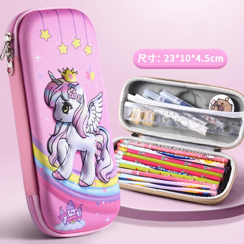 Kawaii Cartoon 3D EVA Unicorn Stereoscopic Pencil Case Large Capacity Desktop Stationery Storage Pen Box Student School Supplies